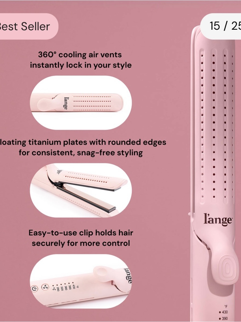 Lange Le Duo 360° Airflow Styler - Pink and White - Picture 4 of 6